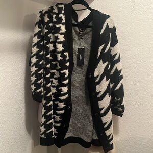 2X Veto Moda Black And White Cardigan